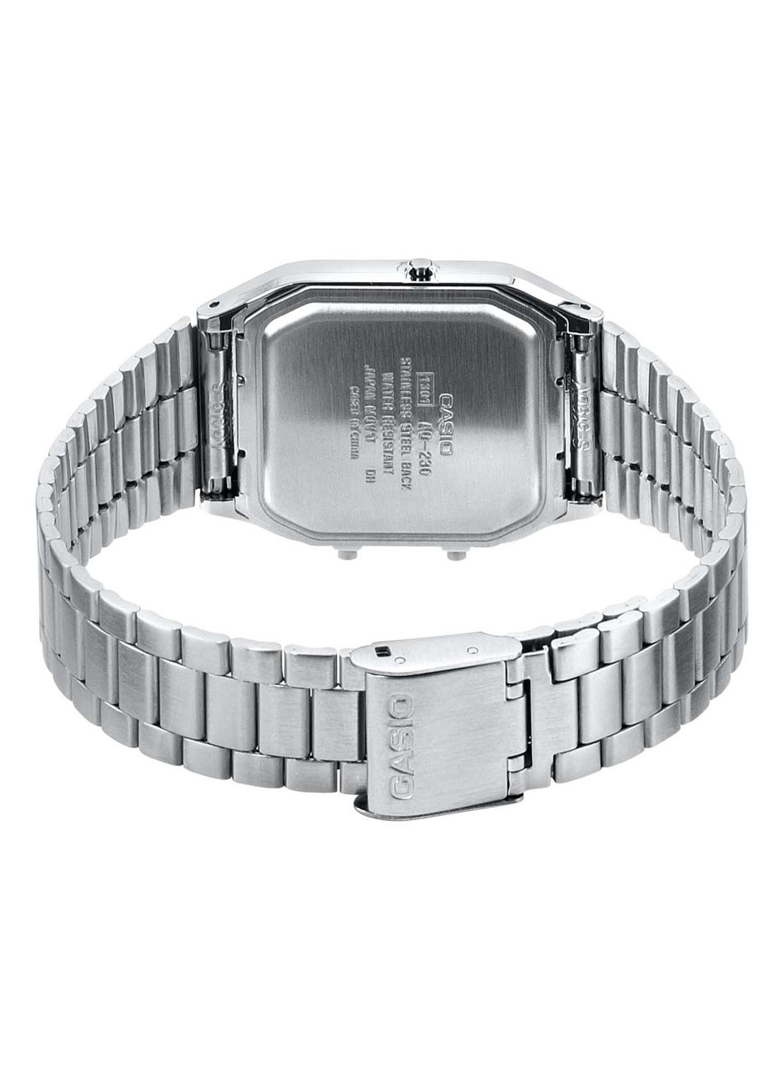 Casio Vintage Edgy horloge AQ-230A-7DMQYES - detail 4 zilver