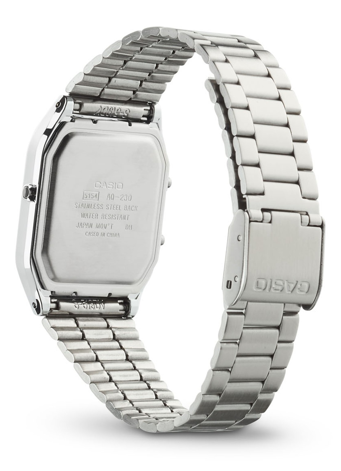 Casio Vintage Edgy horloge AQ-230A-7DMQYES - voorkant 6 zilver
