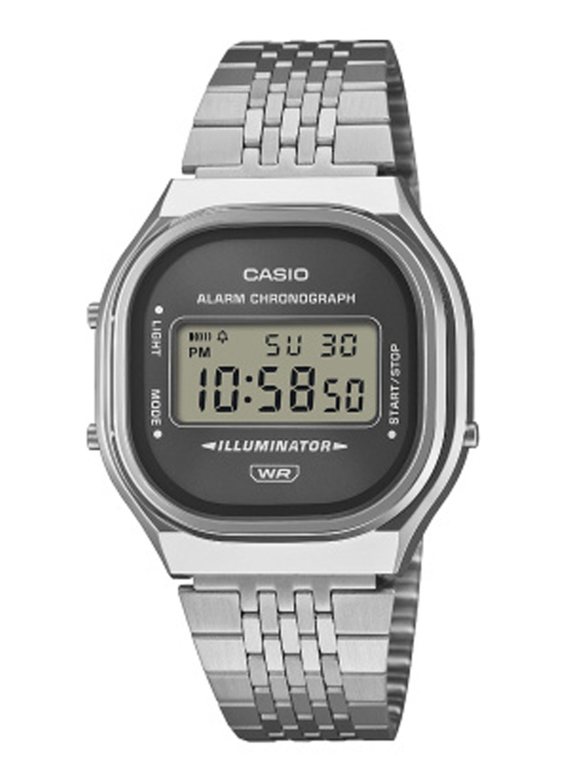 Casio Vintage horloge A140WE-8AEF - voorkant zilver