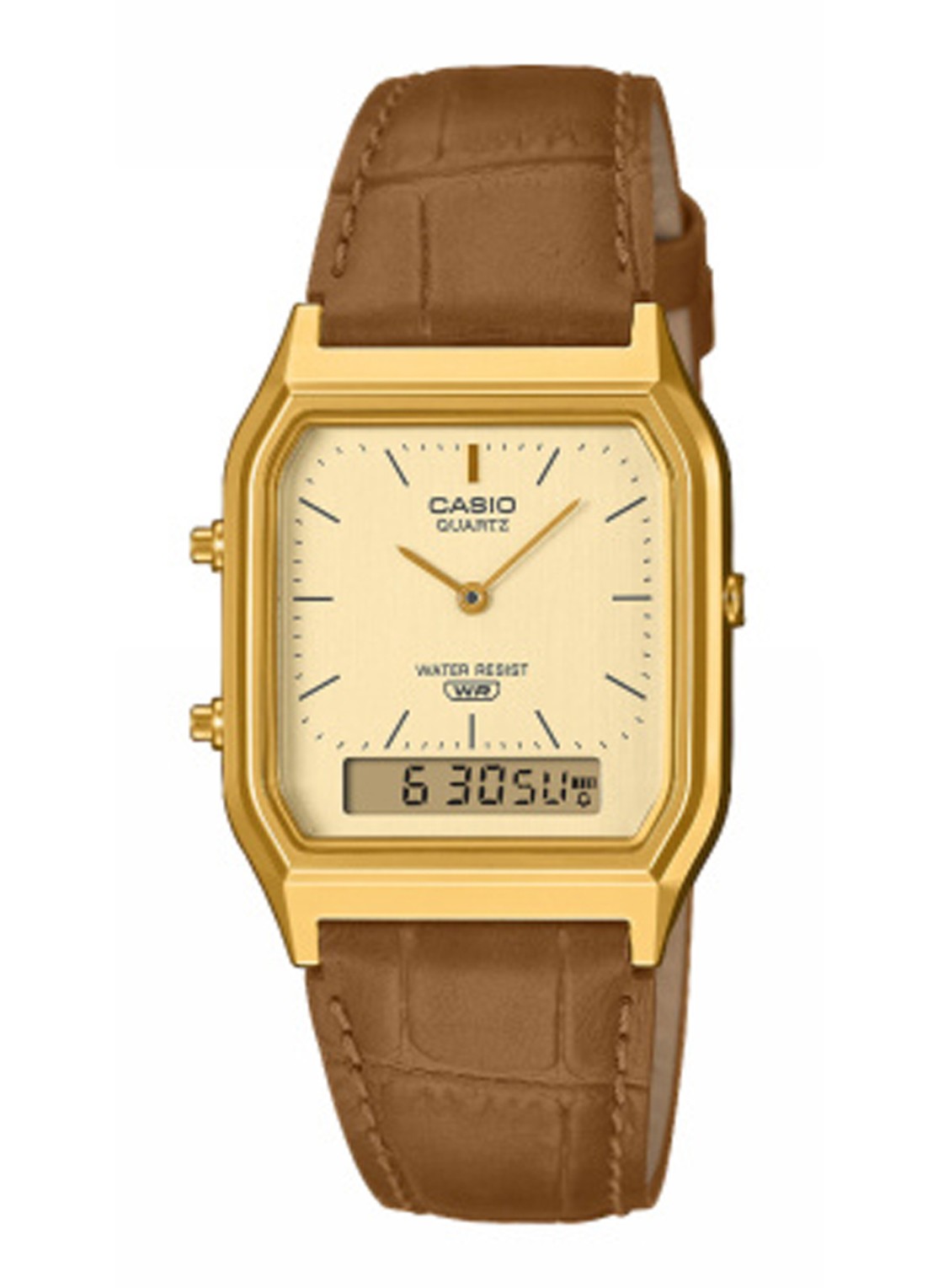 Casio Vintage horloge AQ-230EGL-9AEF - voorkant donkerbruin