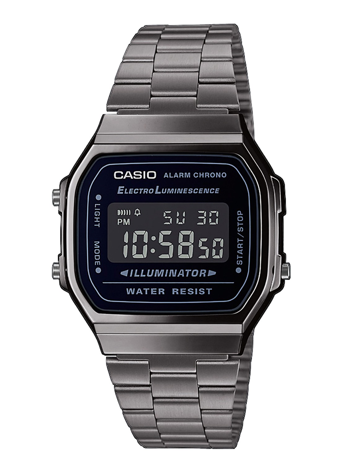 Casio Vintage Iconic horloge A168WEGG-1BEF - voorkant donkergrijs