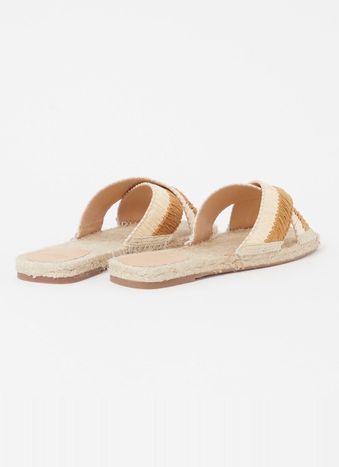 Castañer Priscila slipper met raffia details - detail 3 bruin