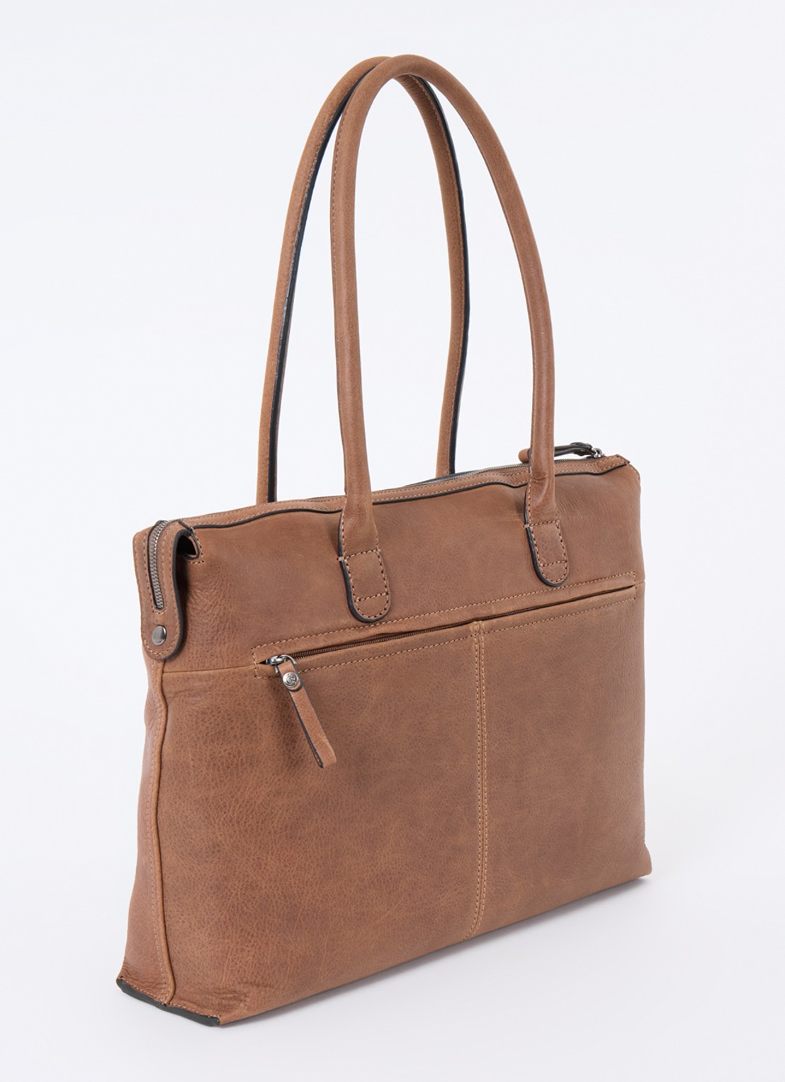 Castelijn & Beerens Businesstas met 15,6 inch laptopvak - achterkant 3 cognac