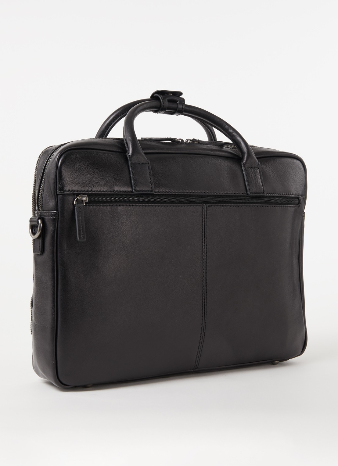 Castelijn & Beerens Carisma businesstas van leer met 15,6 inch laptopvak - achterkant zwart