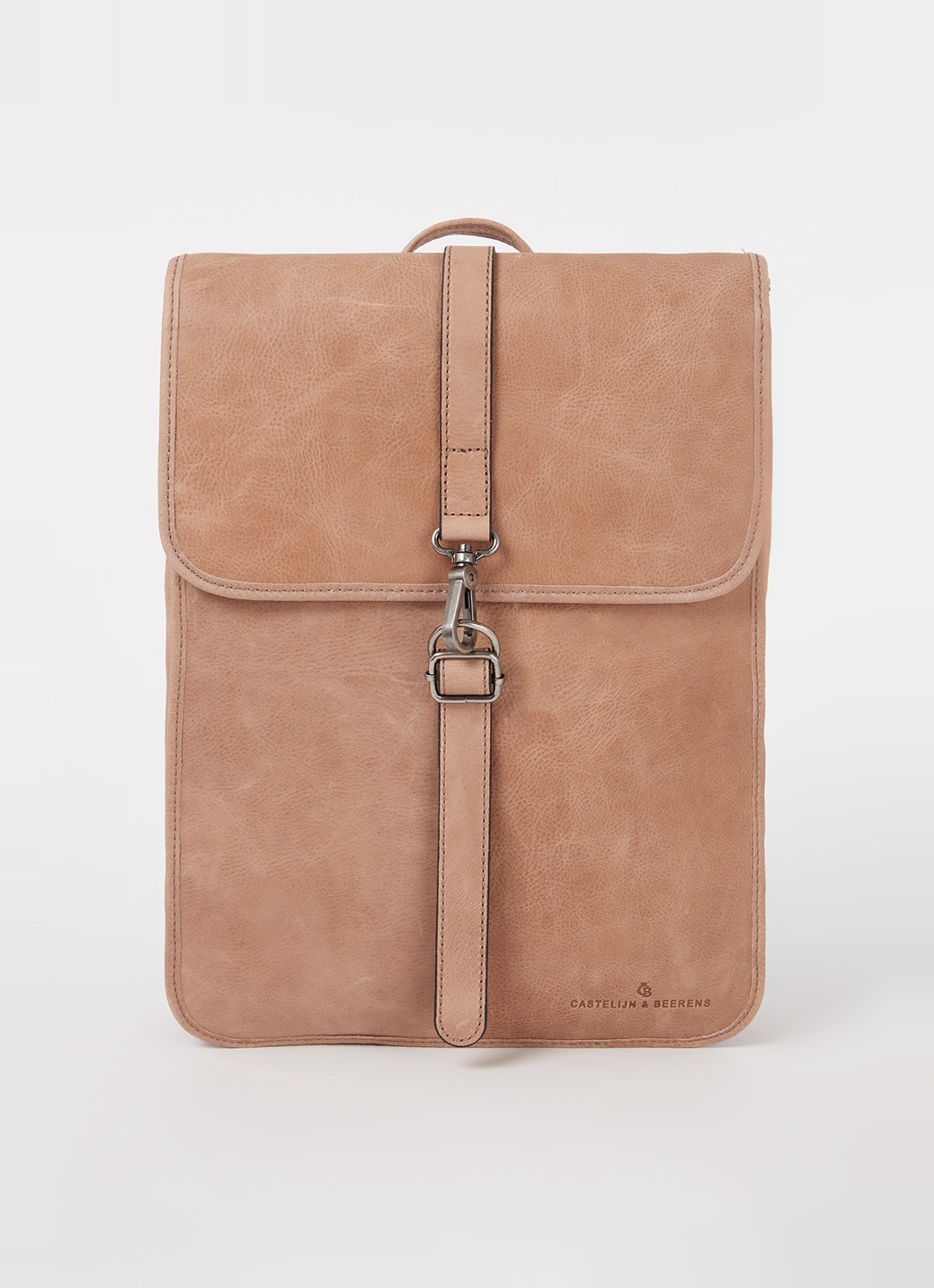 Castelijn & Beerens Carisma businesstas van leer met 15,6 inch laptopvak  - voorkant 2 beige