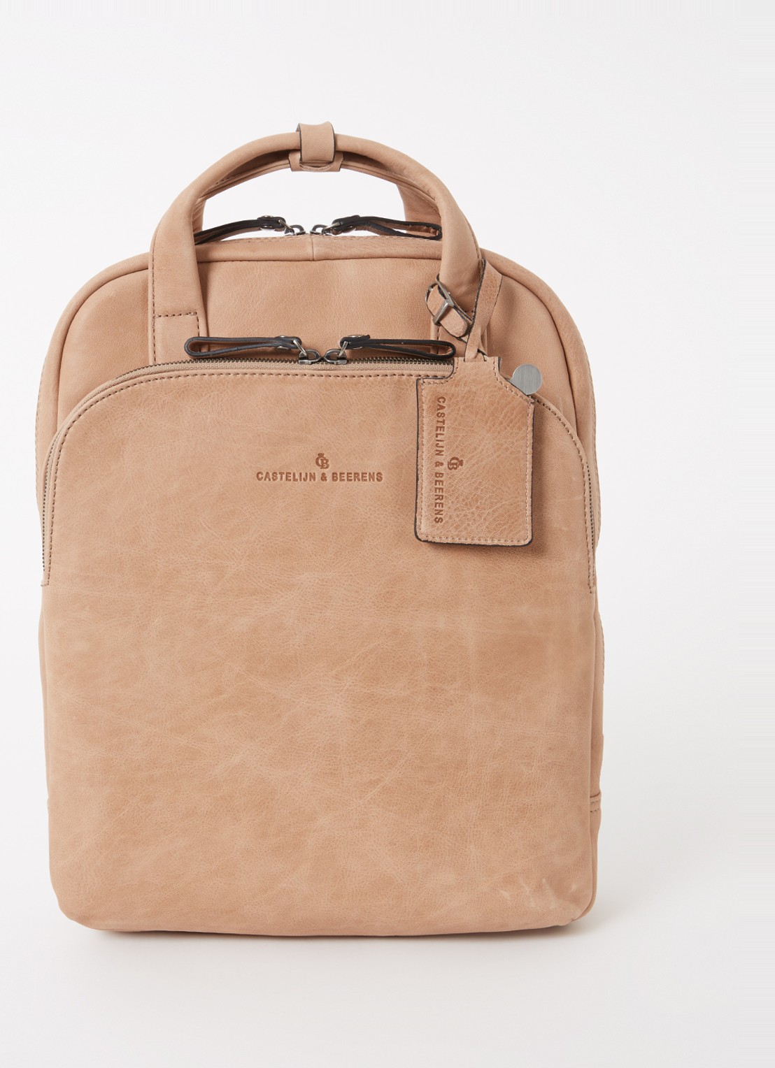 Castelijn & Beerens Carisma rugzak met 15,6 inch laptopvak - voorkant beige