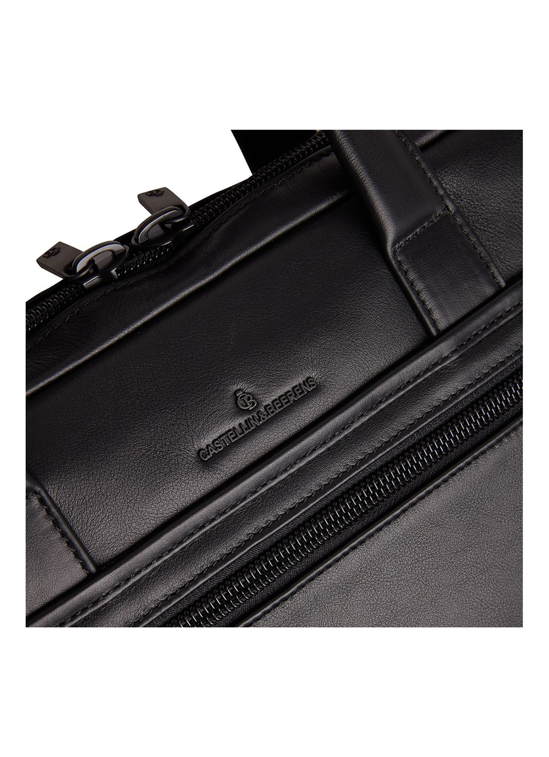 Castelijn & Beerens Charlie businesstas van leer met 15,6 inch laptopvak - detail 3 zwart