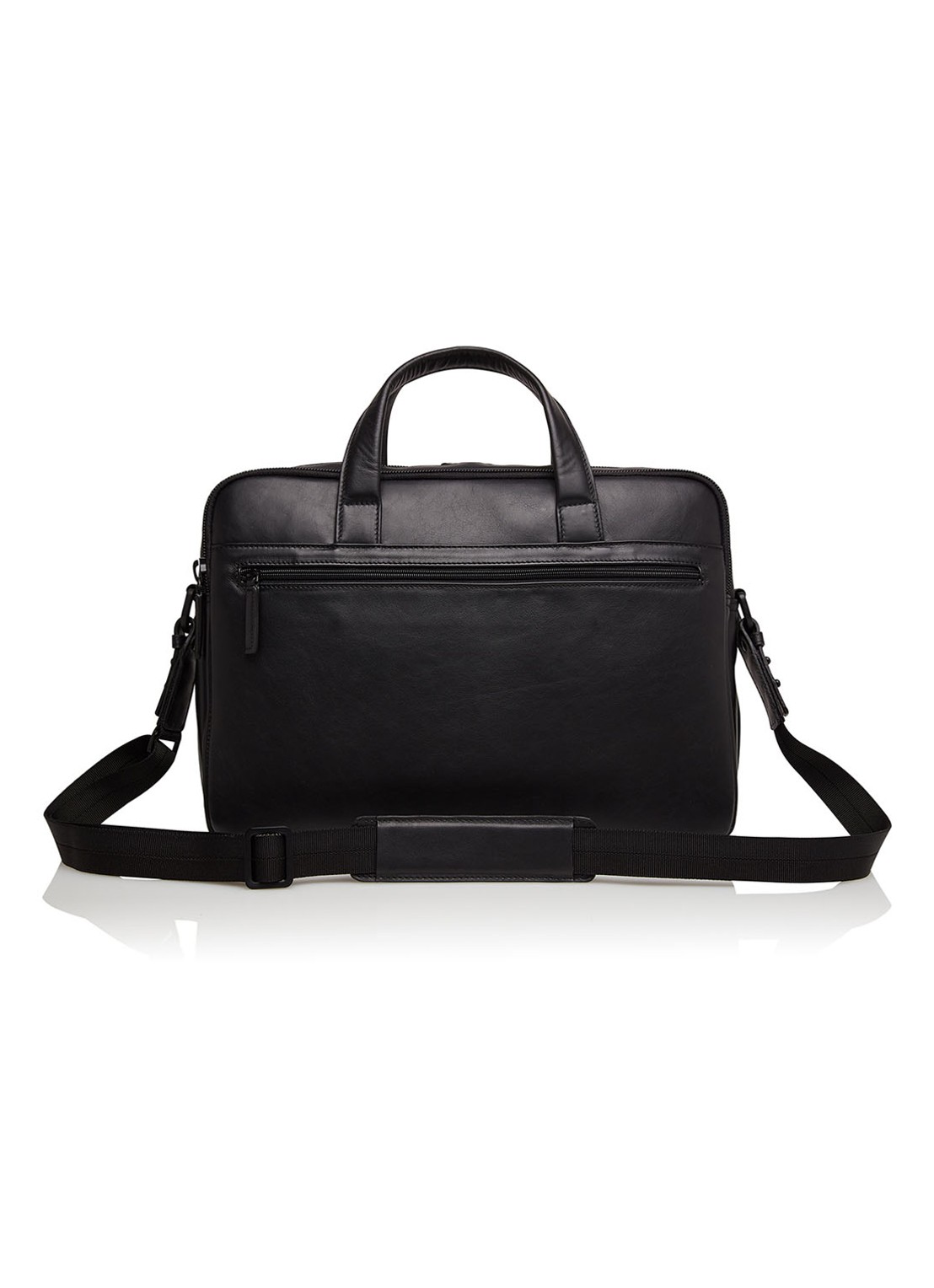 Castelijn & Beerens Charlie businesstas van leer met 15,6 inch laptopvak - voorkant 2 zwart