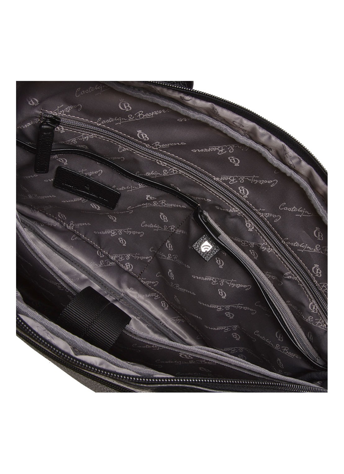 Castelijn & Beerens Chris businesstas van leer met 15,6 inch laptopvak  - detail 3 zwart