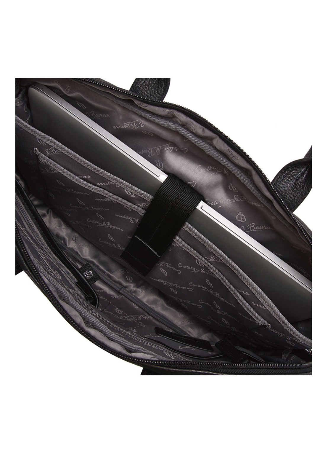 Castelijn & Beerens Chris businesstas van leer met 15,6 inch laptopvak  - detail 4 zwart