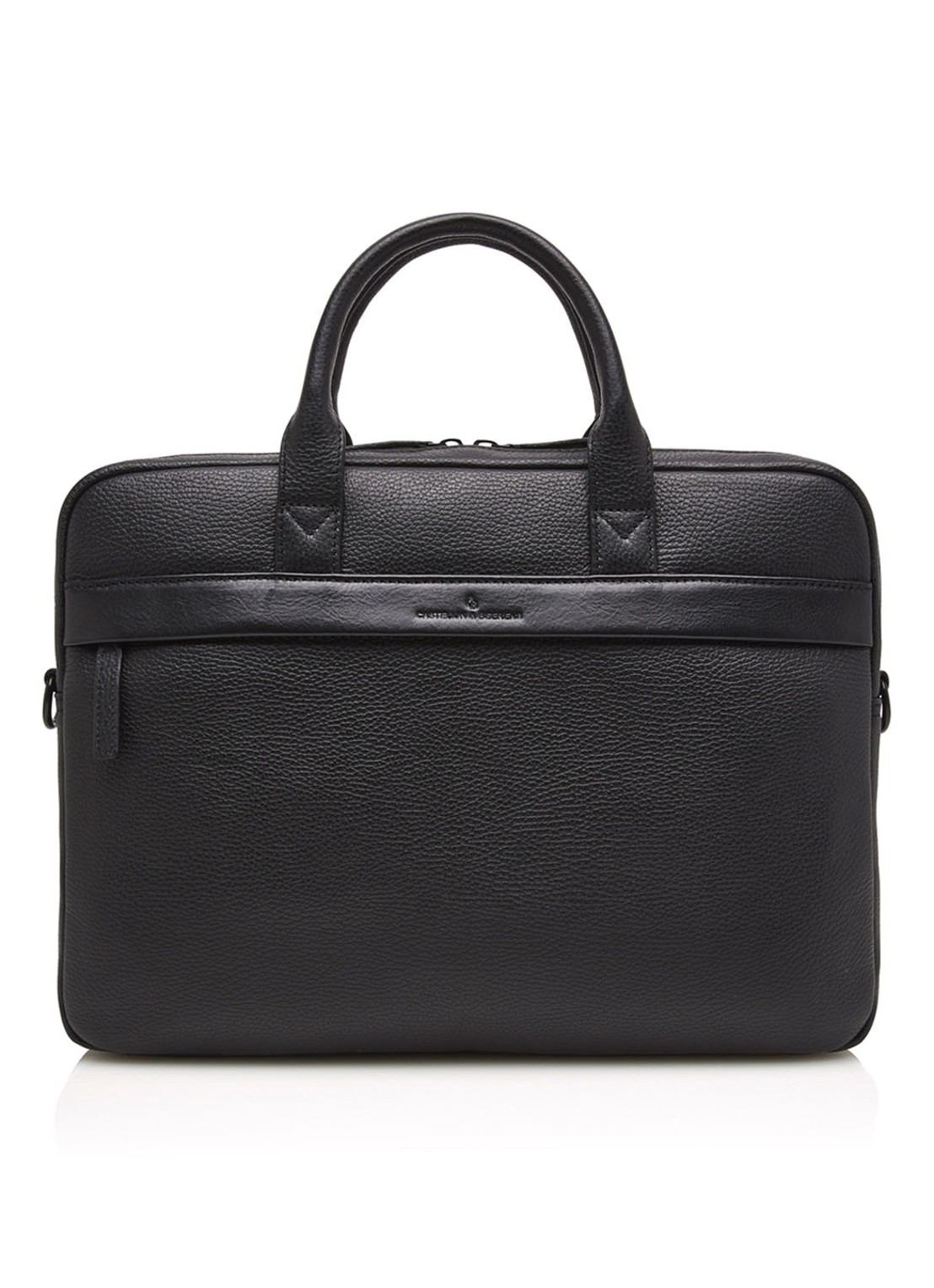 Castelijn & Beerens Chris businesstas van leer met 15,6 inch laptopvak  - voorkant 6 zwart