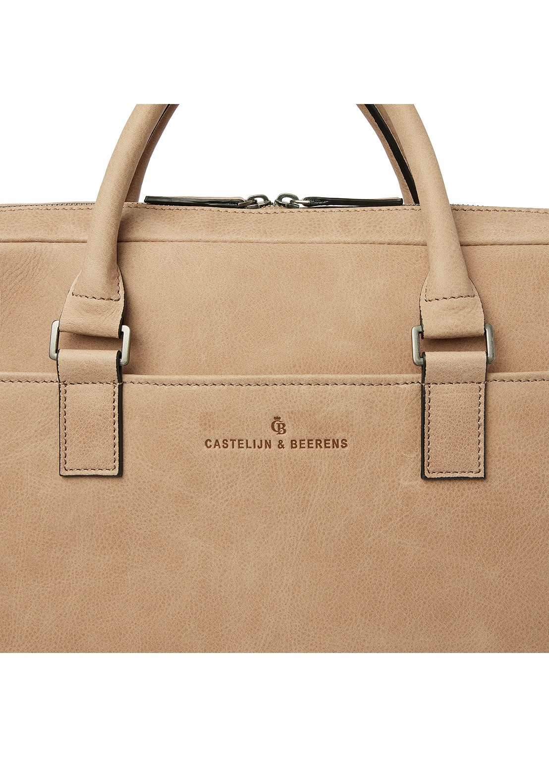 Castelijn & Beerens Clarissa laptoptas met 15 inch laptopvak - detail 4 beige