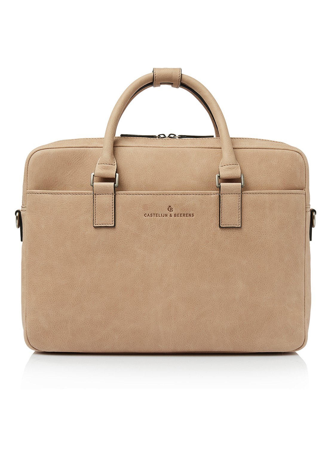 Castelijn & Beerens Clarissa laptoptas met 15 inch laptopvak - voorkant beige