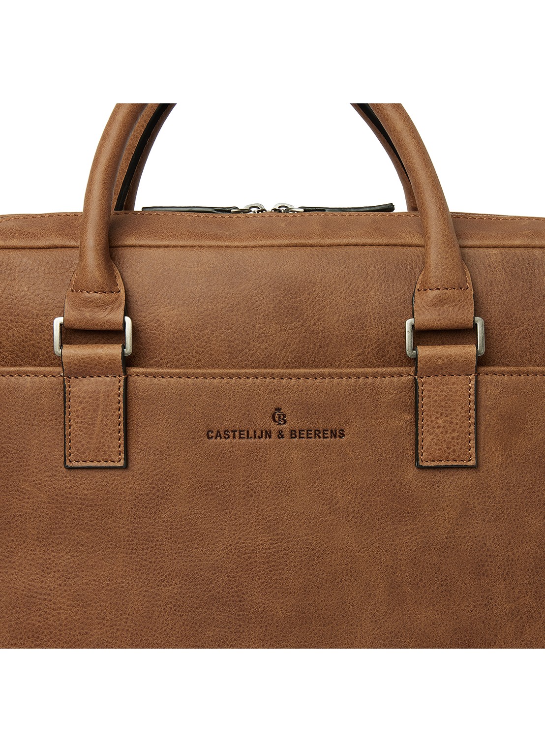 Castelijn & Beerens Clarissa laptoptas met 15 inch laptopvak - detail 4 cognac