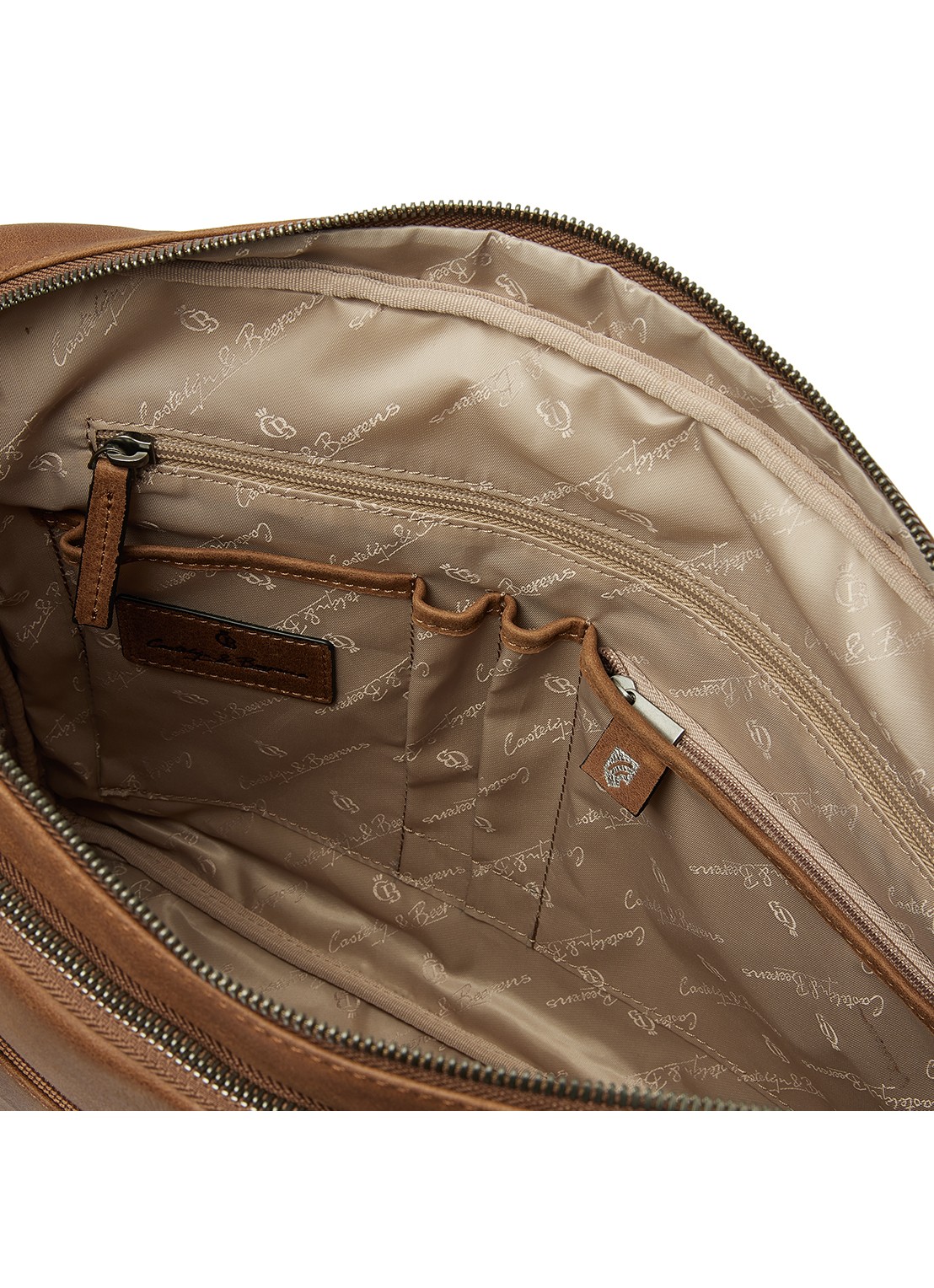 Castelijn & Beerens Clarissa laptoptas met 15 inch laptopvak - detail 7 cognac
