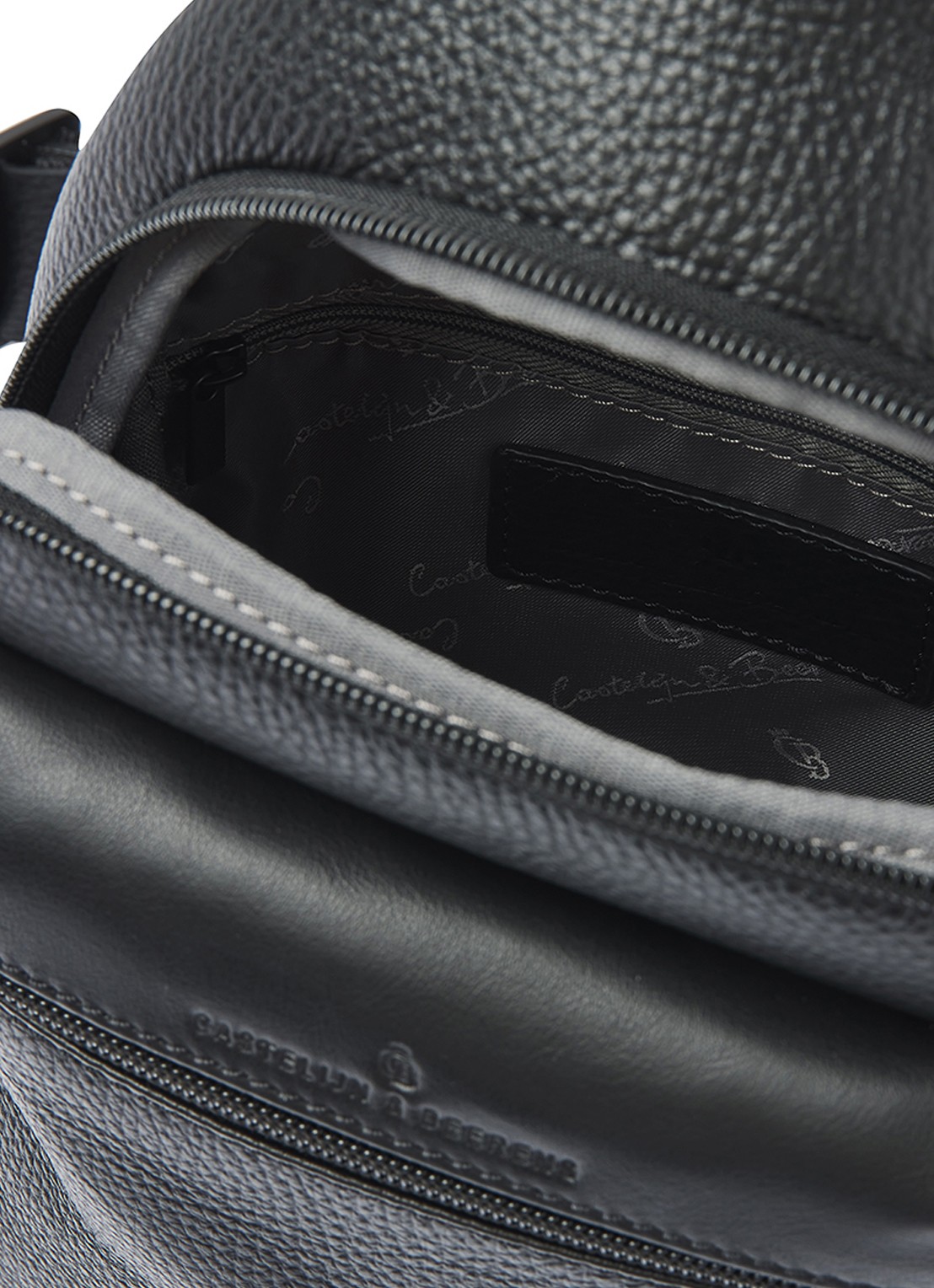 Castelijn & Beerens Crossbodytas van leer - detail 4 zwart