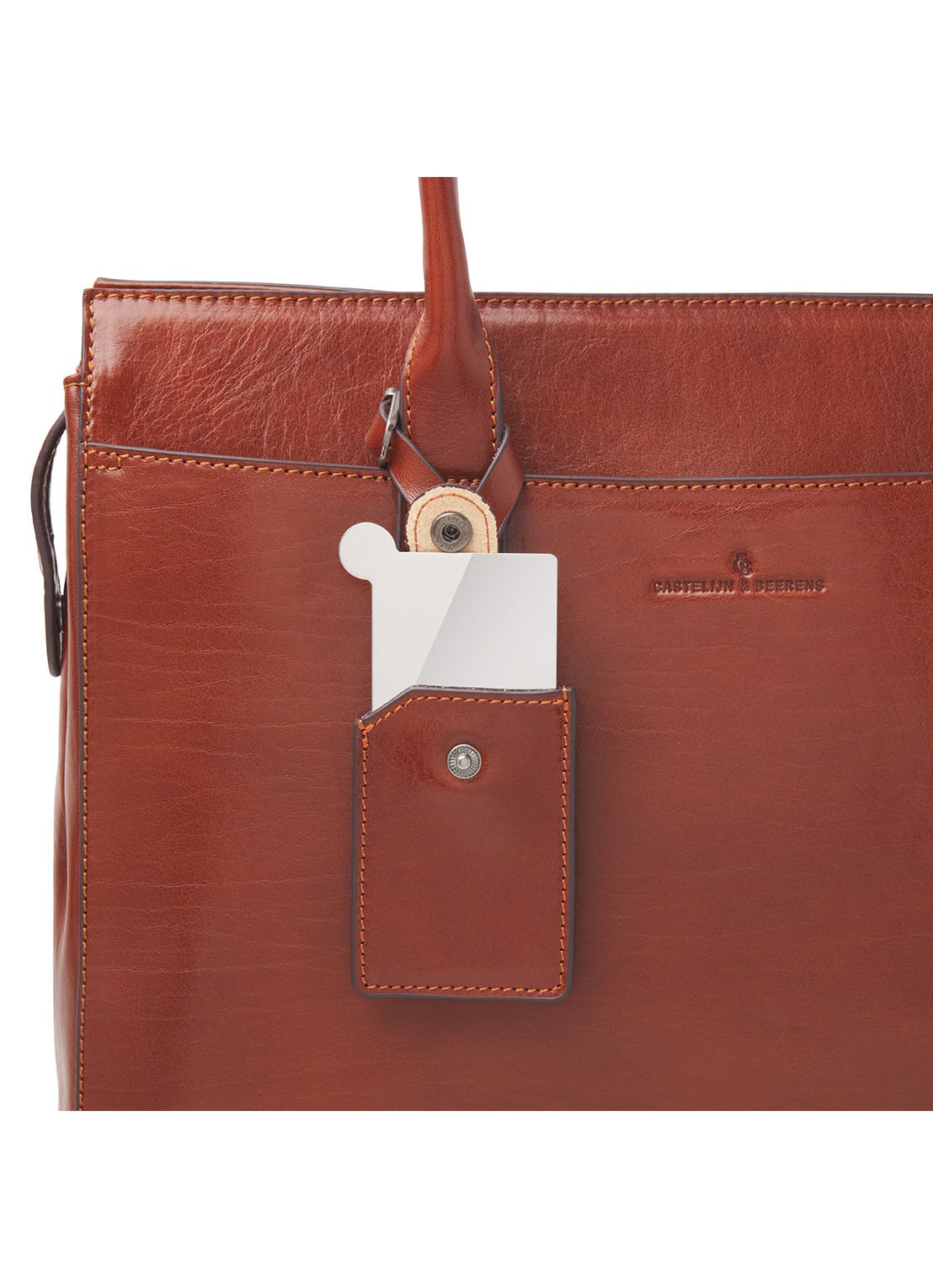 Castelijn & Beerens Ellen schoudertas met 15 inch laptopvak - detail 4 cognac