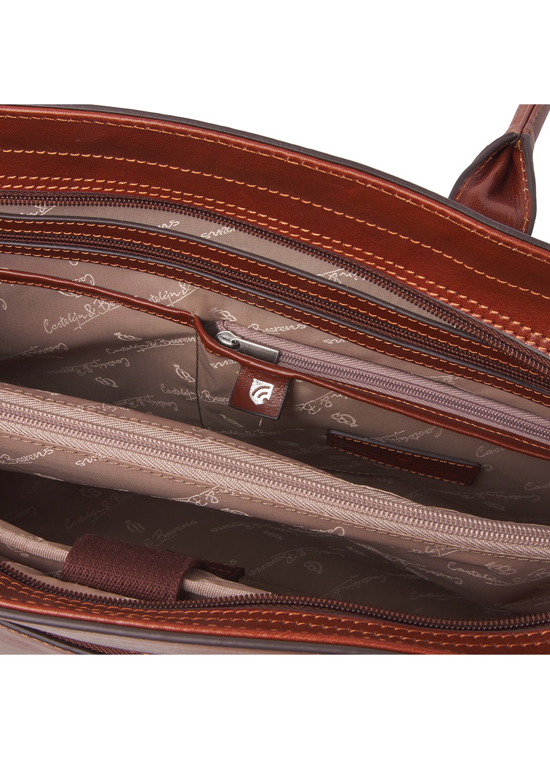 Castelijn & Beerens Ellen schoudertas met 15 inch laptopvak - detail 6 cognac