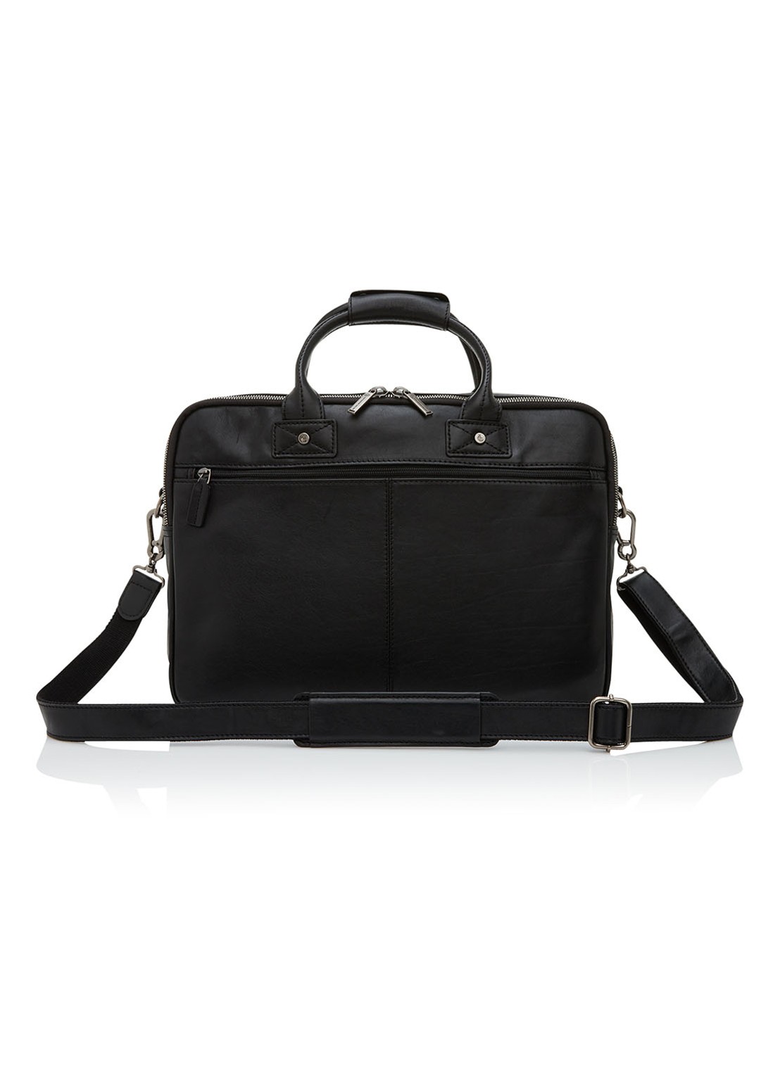 Castelijn & Beerens Firenze businesstas van leer met 15,6 inch laptopvak - voorkant 4 zwart