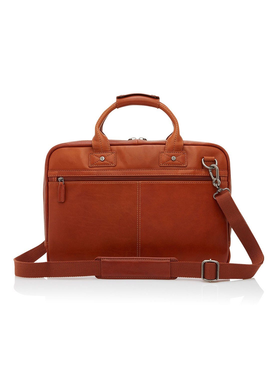 Castelijn & Beerens Firenze businesstas van leer met 15,6 inch laptopvak - voorkant 2 cognac