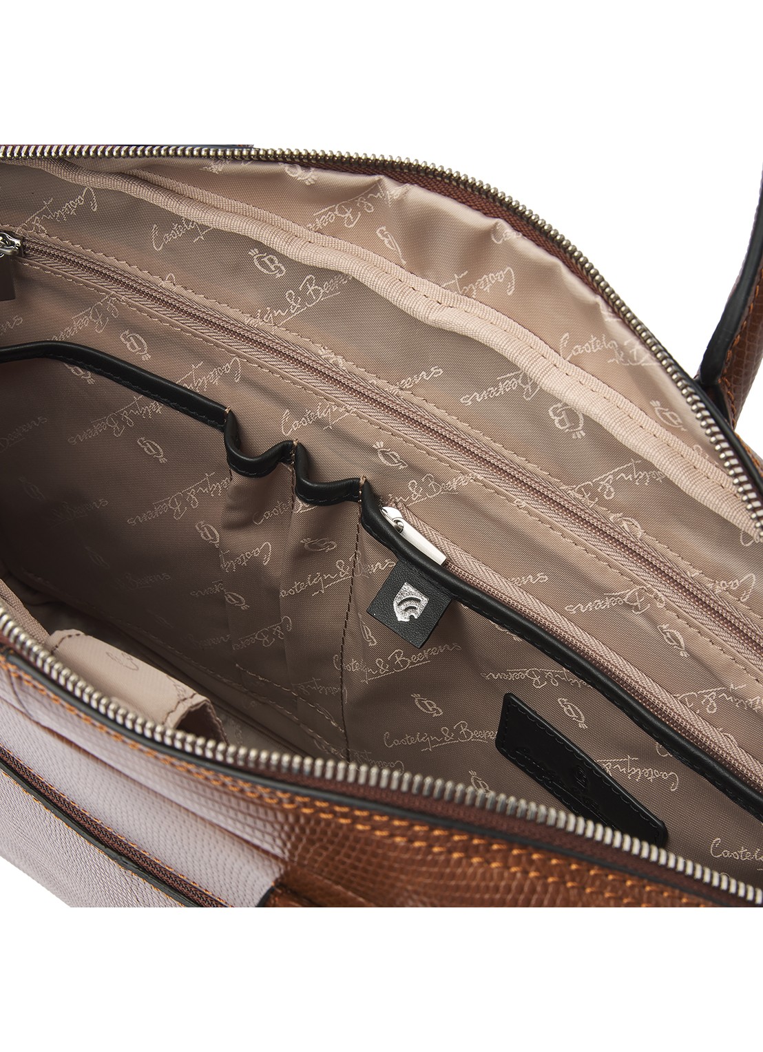 Castelijn & Beerens Ilse laptoptas met 15,6 inch laptopvak - detail 5 cognac