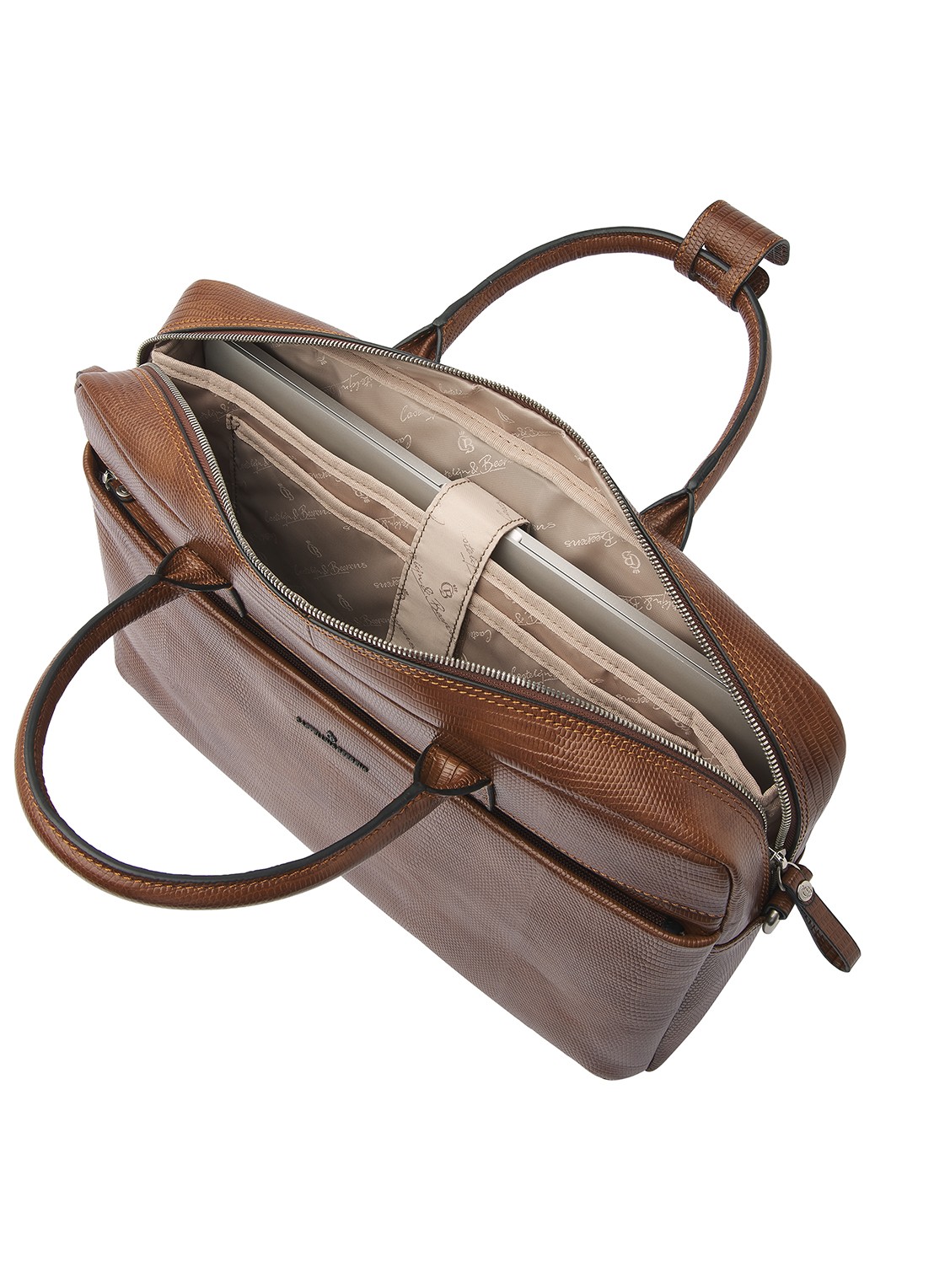 Castelijn & Beerens Ilse laptoptas met 15,6 inch laptopvak - detail 6 cognac
