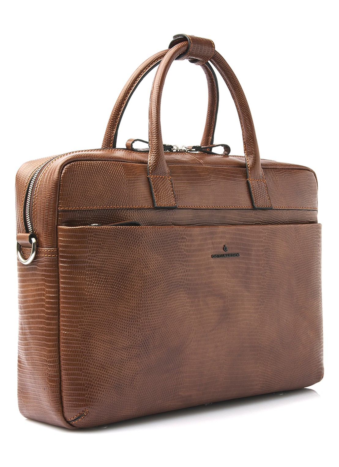 Castelijn & Beerens Ilse laptoptas met 15,6 inch laptopvak - voorkant 8 cognac