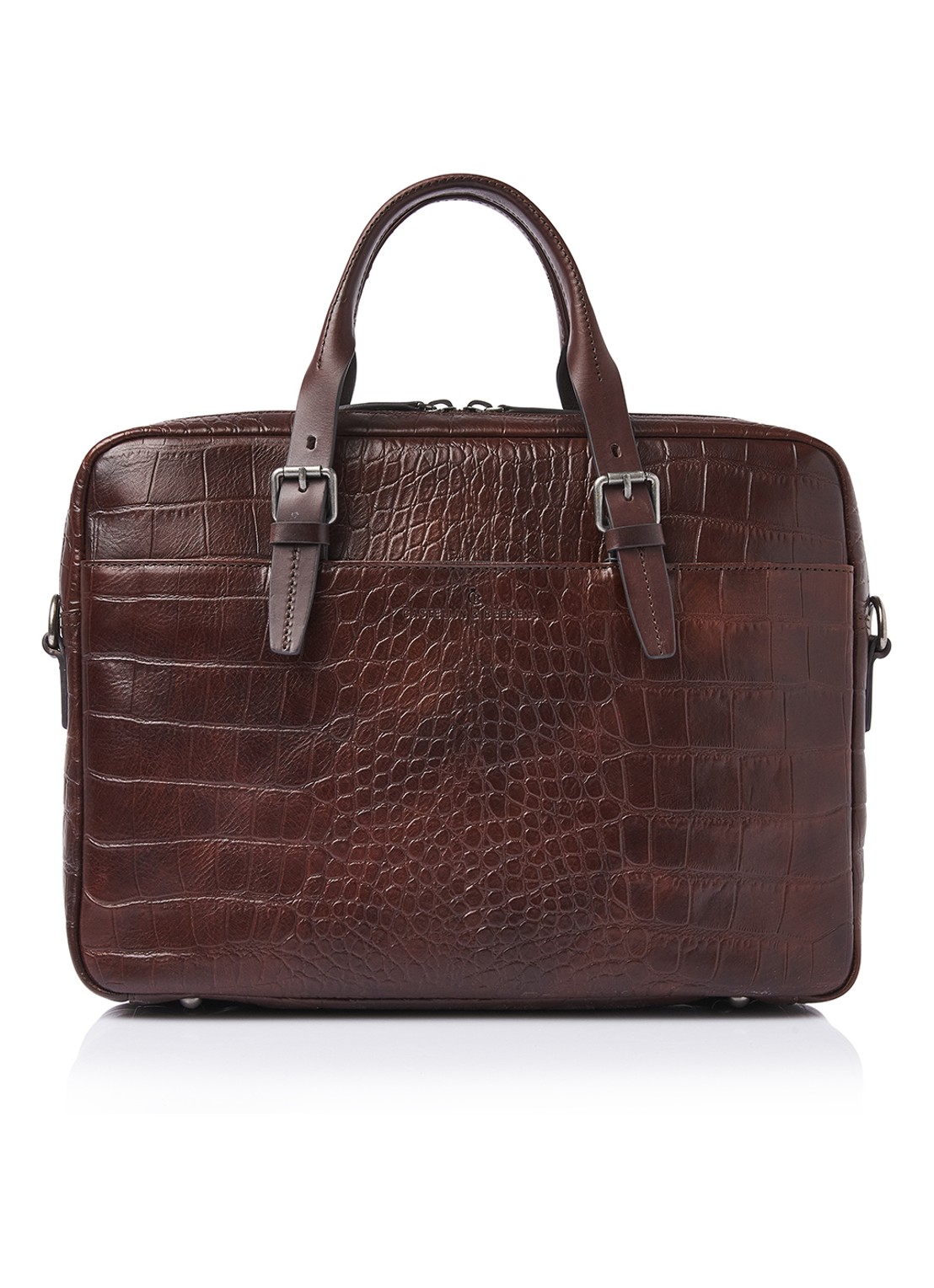Castelijn & Beerens Jules laptoptas met 15,6 inch laptopvak - voorkant 6 donkerbruin