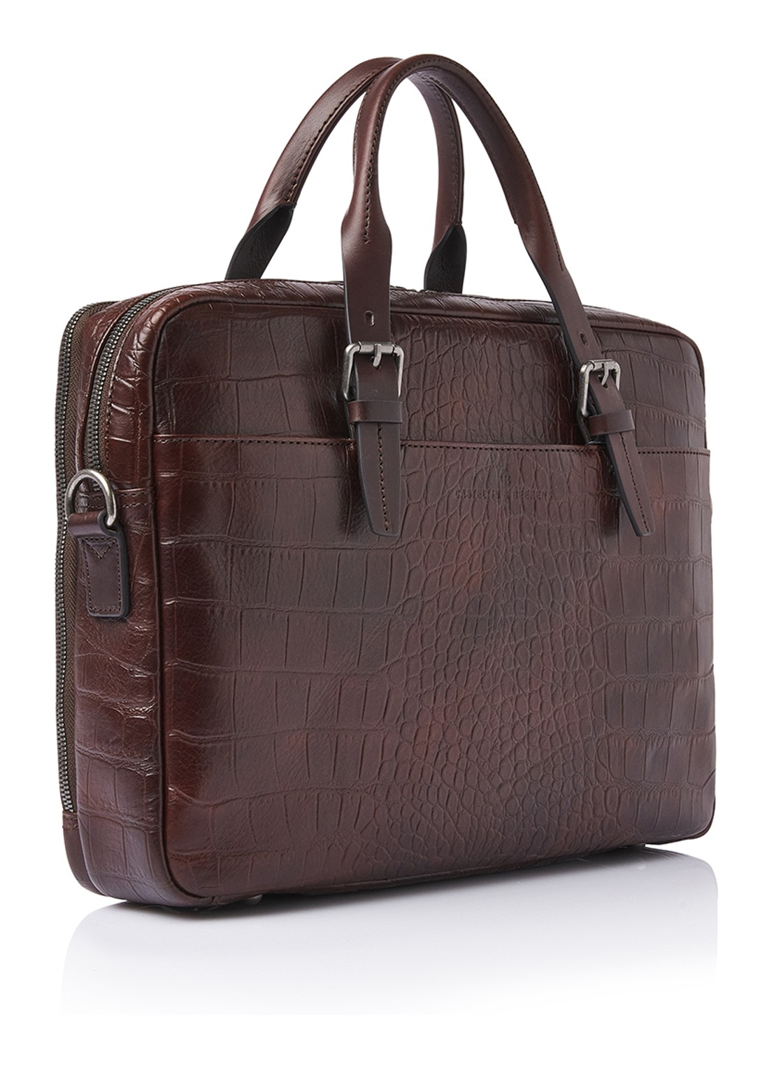 Castelijn & Beerens Jules laptoptas met 15,6 inch laptopvak - voorkant 7 donkerbruin