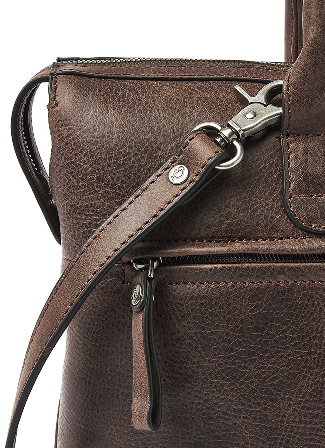 Castelijn & Beerens Laptoptas van leer met 15,6 inch laptopvak - detail 4 bruin
