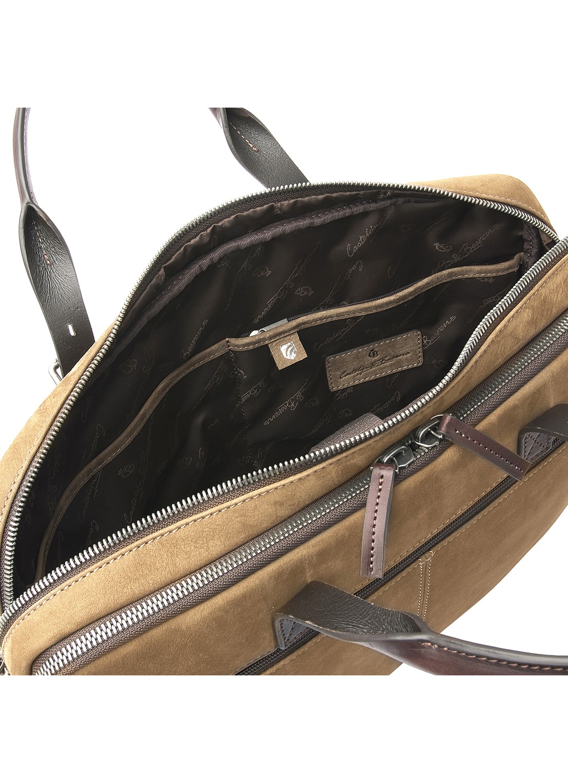 Castelijn & Beerens Laptoptas van nubuck met 15 inch laptopvak - detail 7 camel