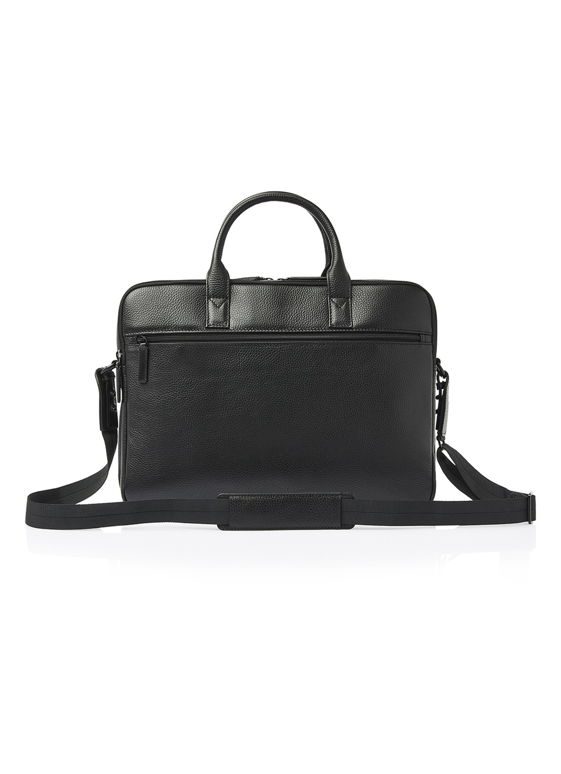Castelijn & Beerens Moss laptoptas van leer met 17 inch laptopvak - achterkant 7 zwart