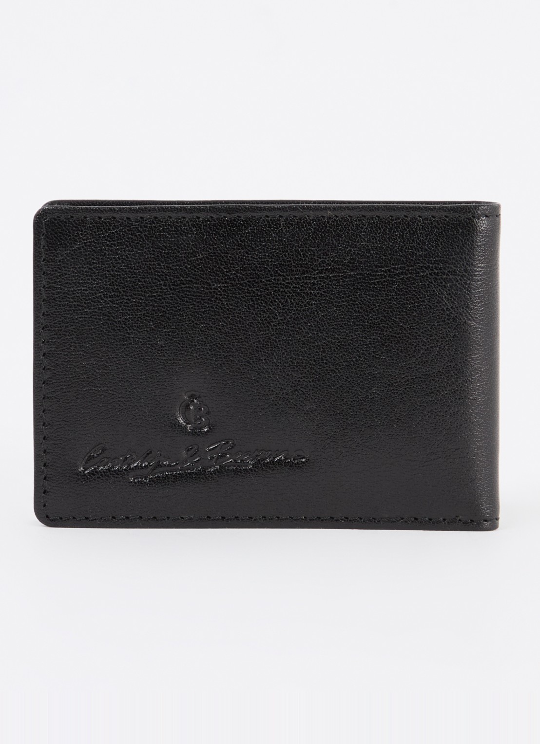 Castelijn & Beerens Pasjeshouder van leer met logo - voorkant 2 zwart