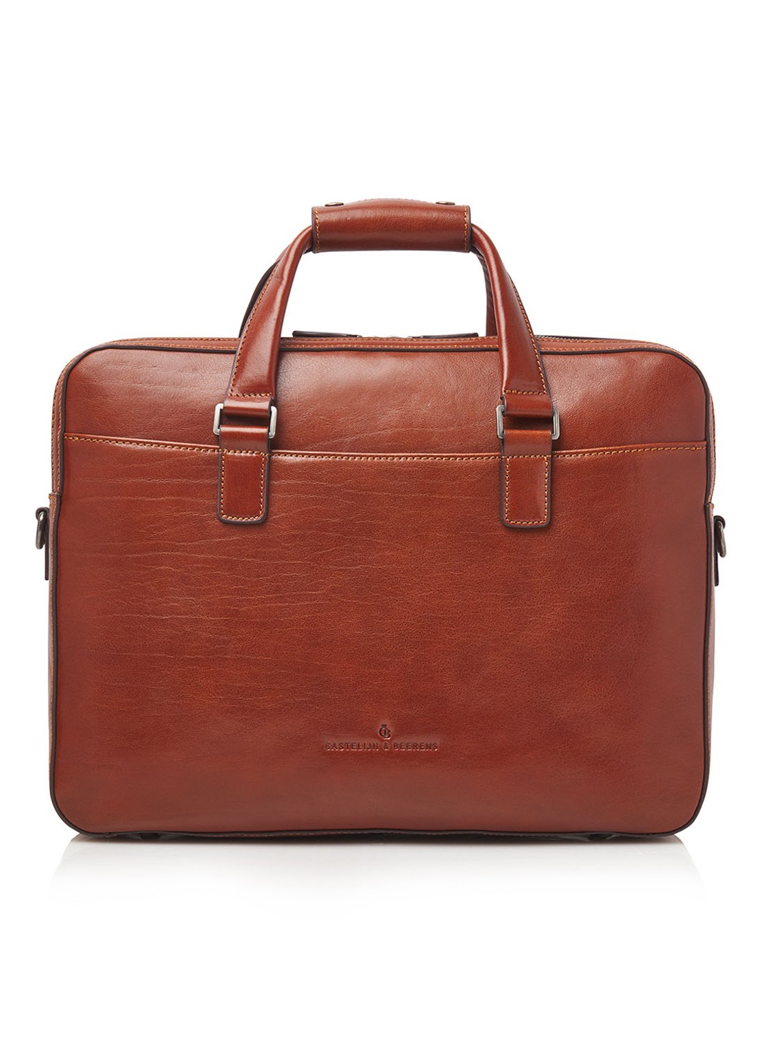 Castelijn & Beerens Paul businesstas van leer met 15,6 inch laptopvak - voorkant cognac