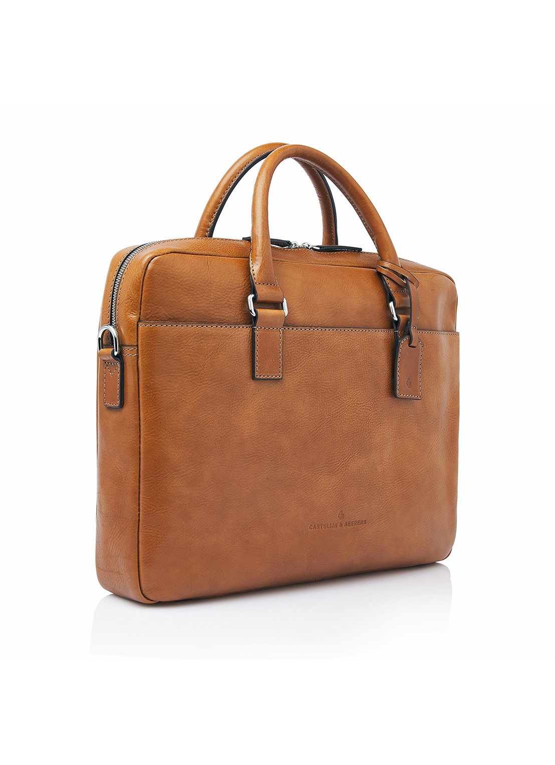 Castelijn & Beerens Peter laptoptas 15,6 inch - voorkant 7 lichtbruin
