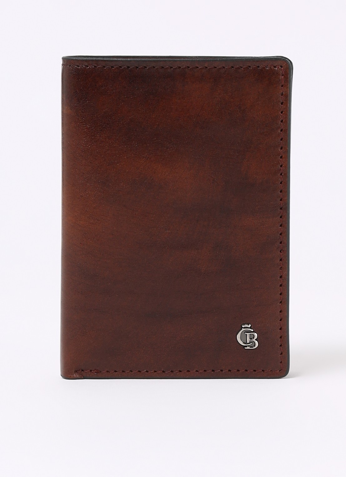 Castelijn & Beerens Portemonnee van leer met logo - voorkant 2 cognac
