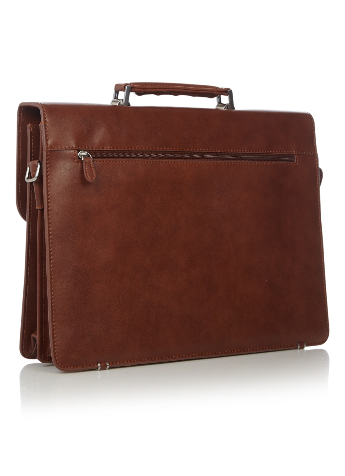 Castelijn & Beerens Realta businesstas van leer met 13.3 inch laptopvak - detail 2 cognac