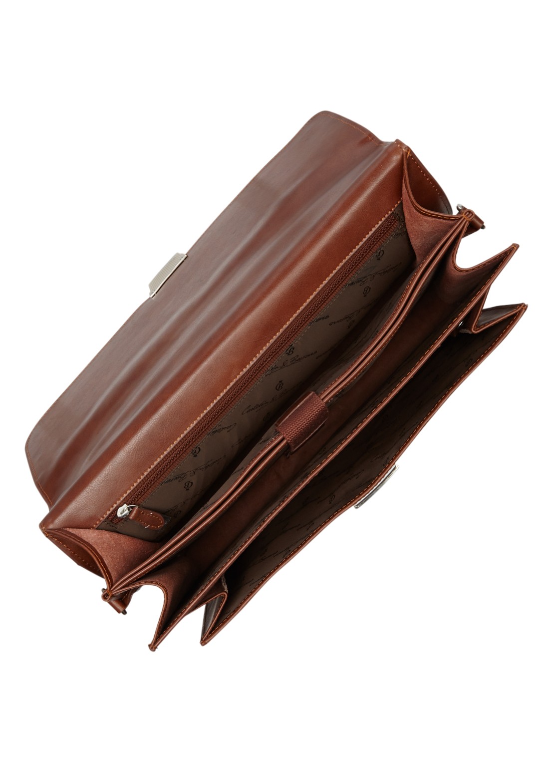 Castelijn & Beerens Realta businesstas van leer met 13.3 inch laptopvak - detail 3 cognac