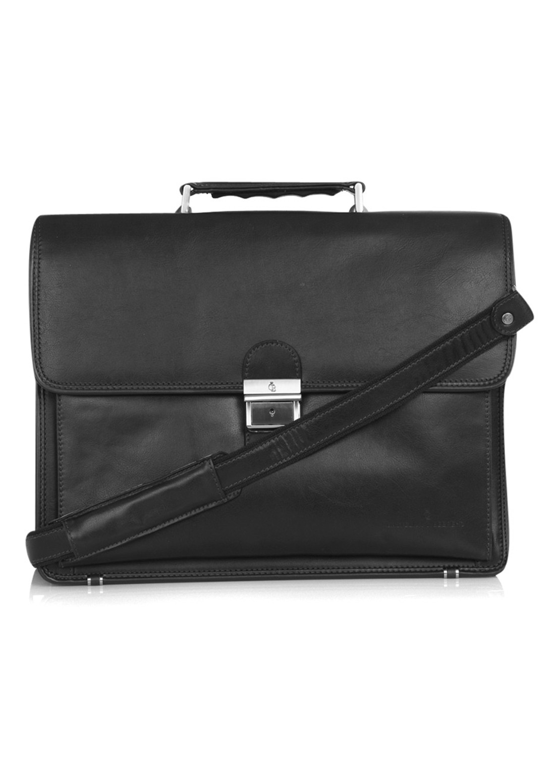 Castelijn & Beerens Realta businesstas van leer met 15,4 inch laptopvak - voorkant zwart