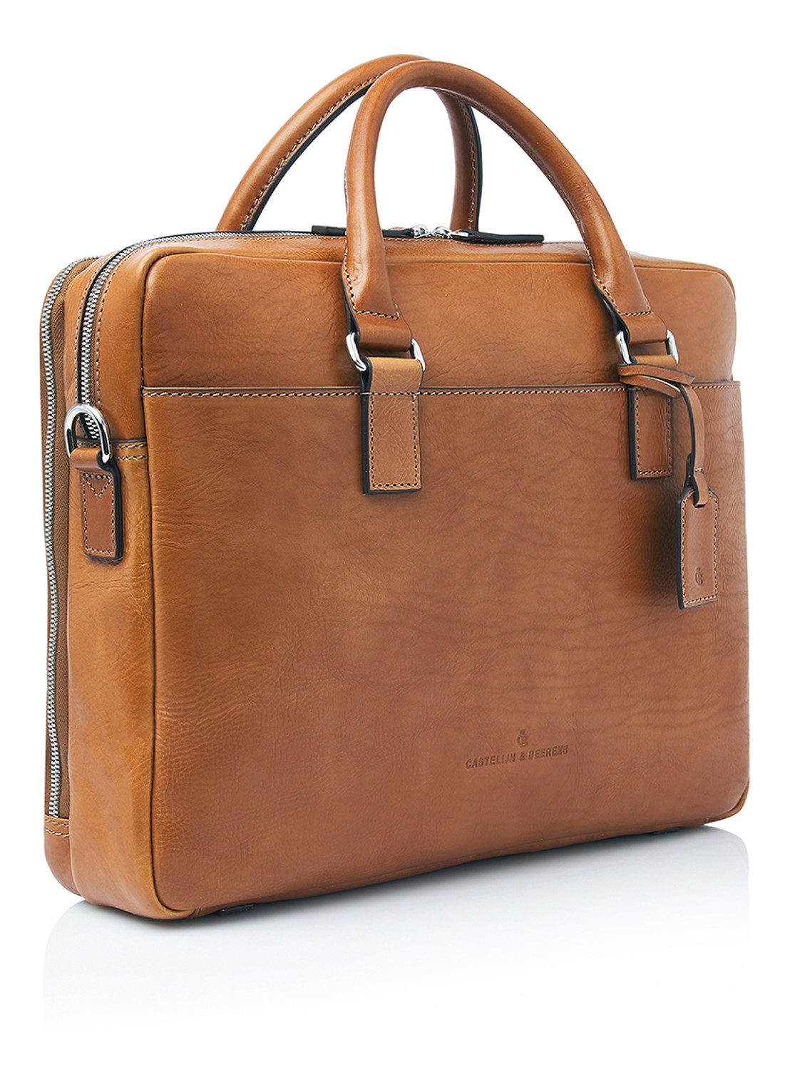 Castelijn & Beerens Rick laptoptas 15,6 inch - voorkant 2 bruin