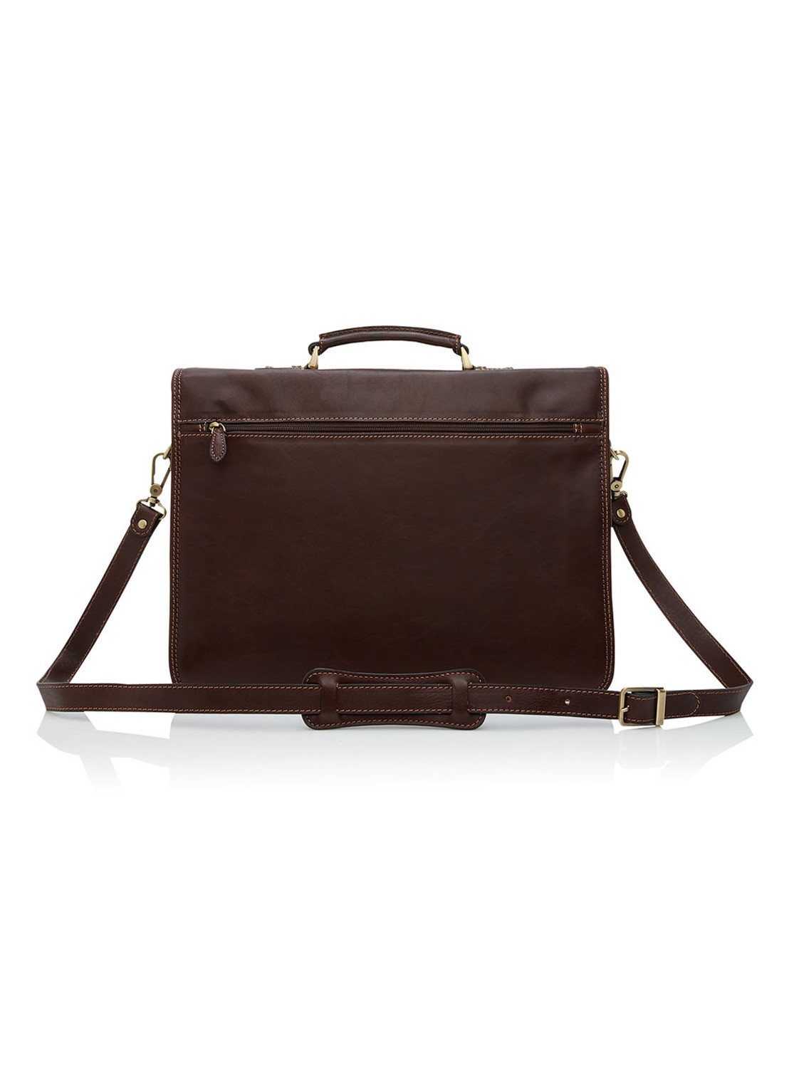 Castelijn & Beerens Verona businesstas van leer met 13,3 inch laptopvak - voorkant 2 donkerbruin