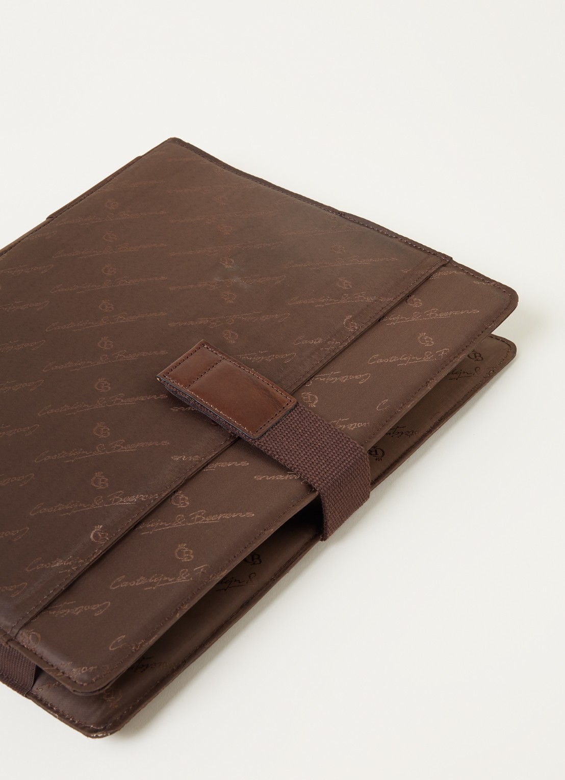 Castelijn & Beerens Verona businesstas van leer met 15,6 inch laptopvak - detail 5 bruin