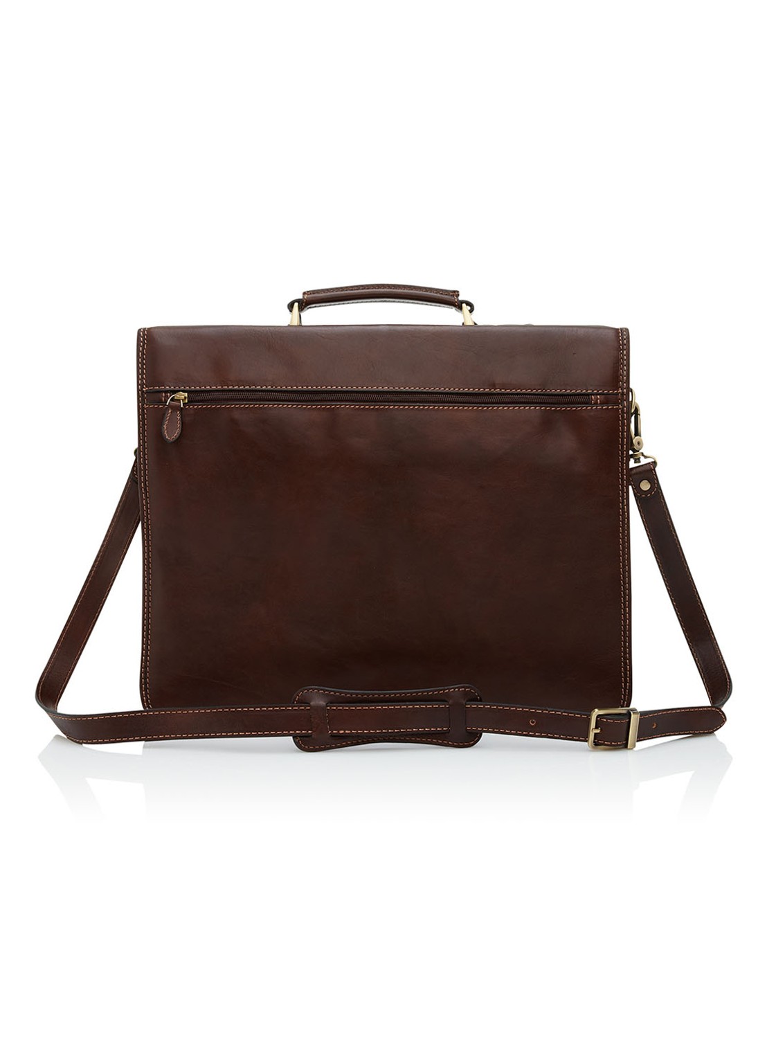 Castelijn & Beerens Verona businesstas van leer met 15,6 inch laptopvak - voorkant 2 bruin