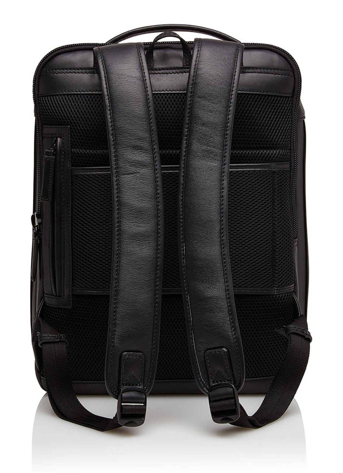 Castelijn & Beerens Victor rugzak van leer met 15,6 inch laptopvak - voorkant 7 zwart