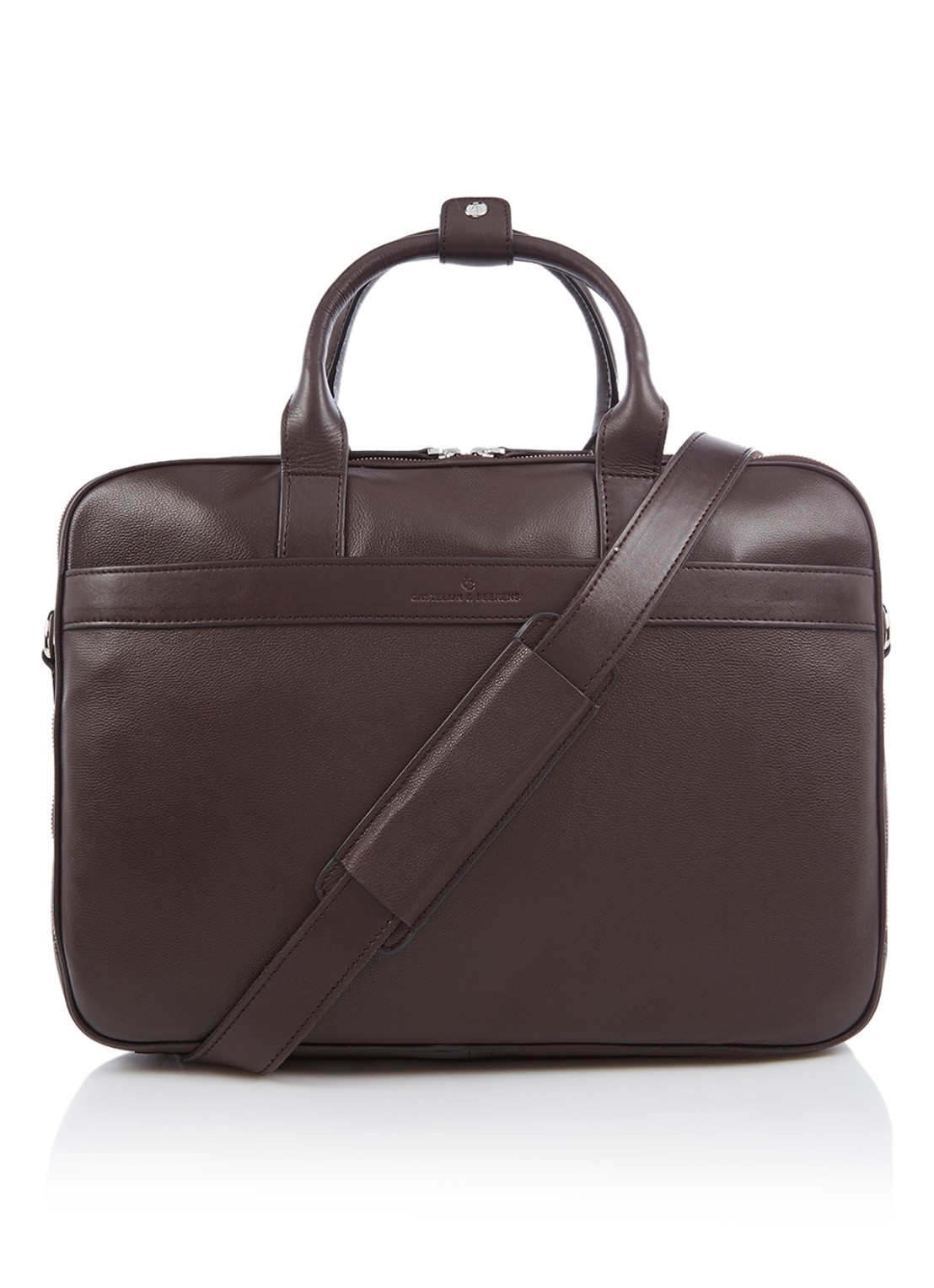 Castelijn & Beerens Vivo businesstas van leer met 15,6 inch laptopvak - voorkant donkerbruin