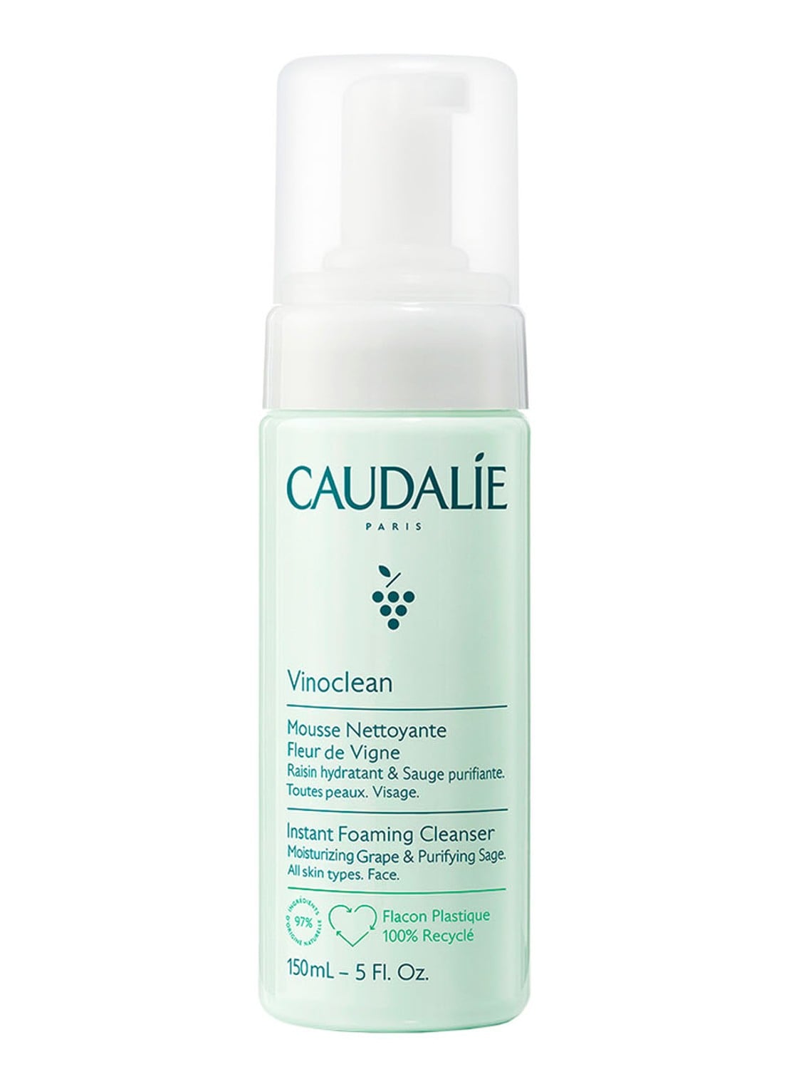 Caudalie Vinoclean Instant Foaming Cleanser - reinigende mousse - voorkant undefined