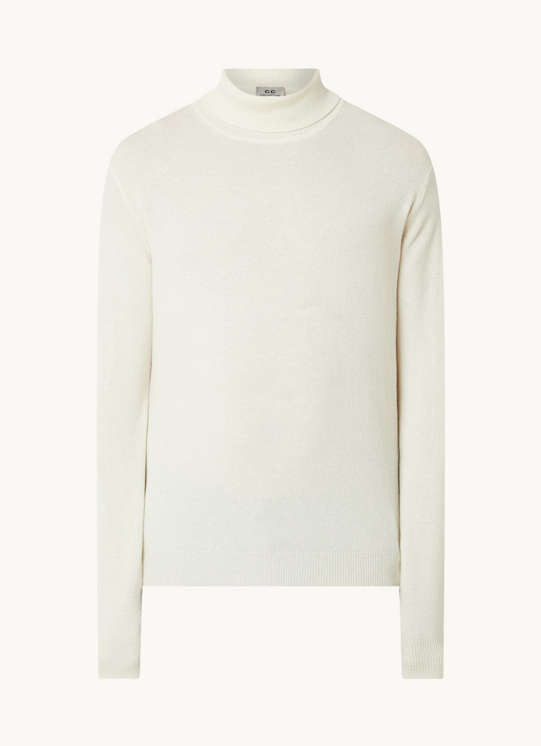 CC Collection Corneliani Fijngebreide coltrui in kasjmierblend - voorkant 2 creme
