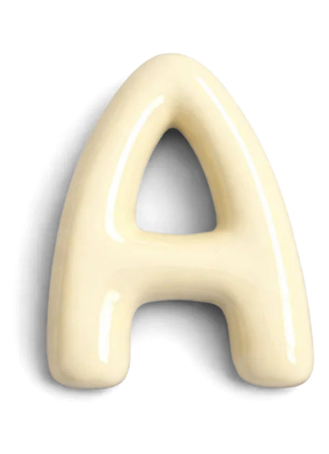 Ceramics by Romy Letter A hanger 10 cm - voorkant gebroken wit