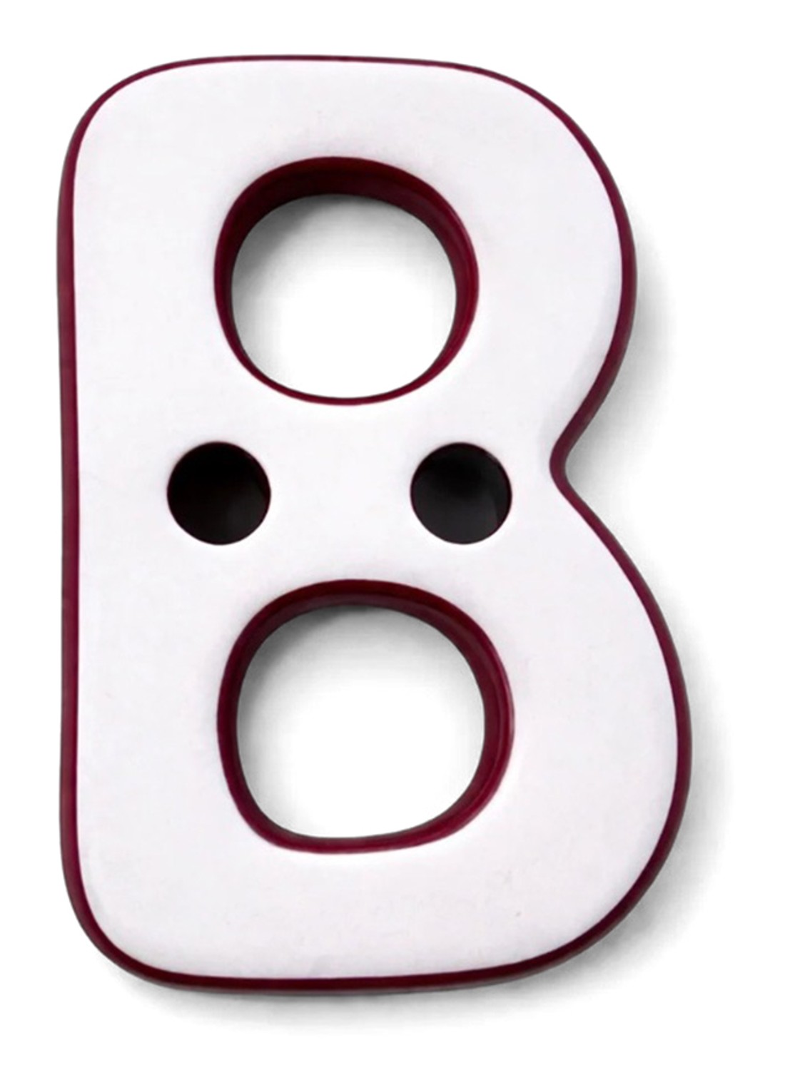 Ceramics by Romy Letter B hanger 10 cm - voorkant 2 bordeauxrood