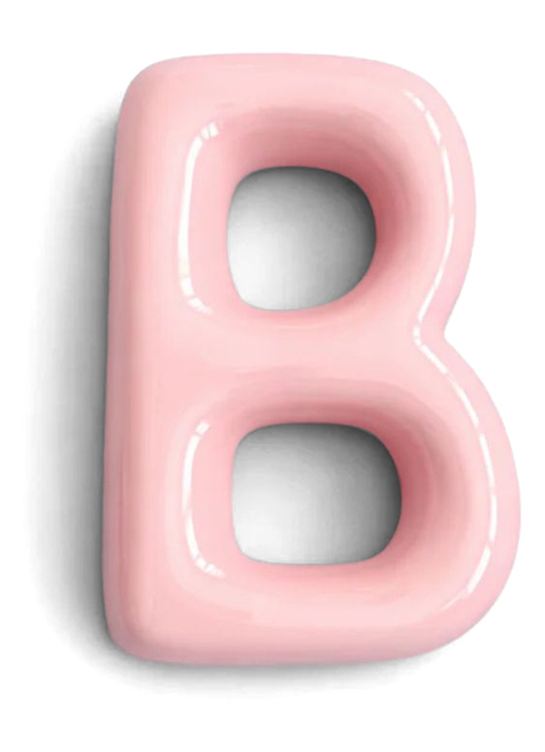 Ceramics by Romy Letter B hanger 10 cm - voorkant lichtroze